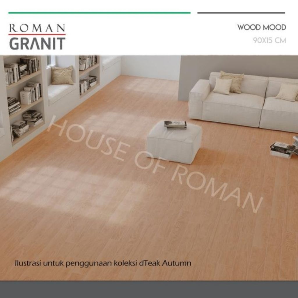 Roman Granit Lantai 15x90 dTeak Autumn (Wood Mood) / Lantai Motif Kayu Teak / Lantai Granit Motif Ka