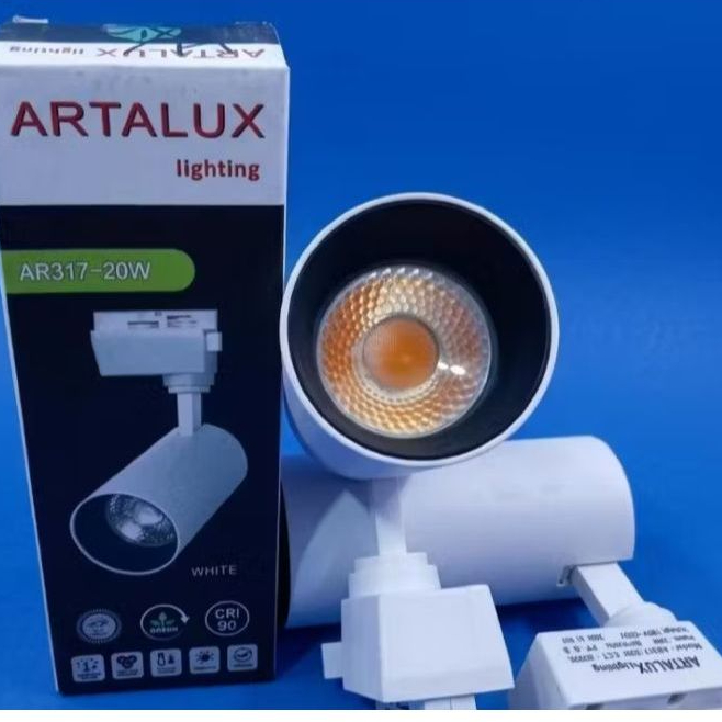 Lampu Sorot LED Track Light Rell dengan Daya 20W, Cahaya Natural White / Warm White