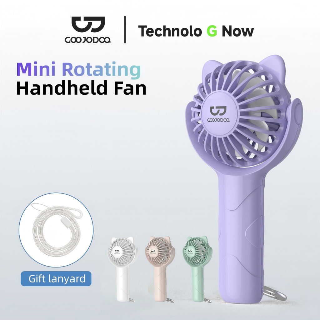 Goojodoq Kipas Angin Genggam Cute /3000mAh  Kipas Lipat Portable / Mini Fan