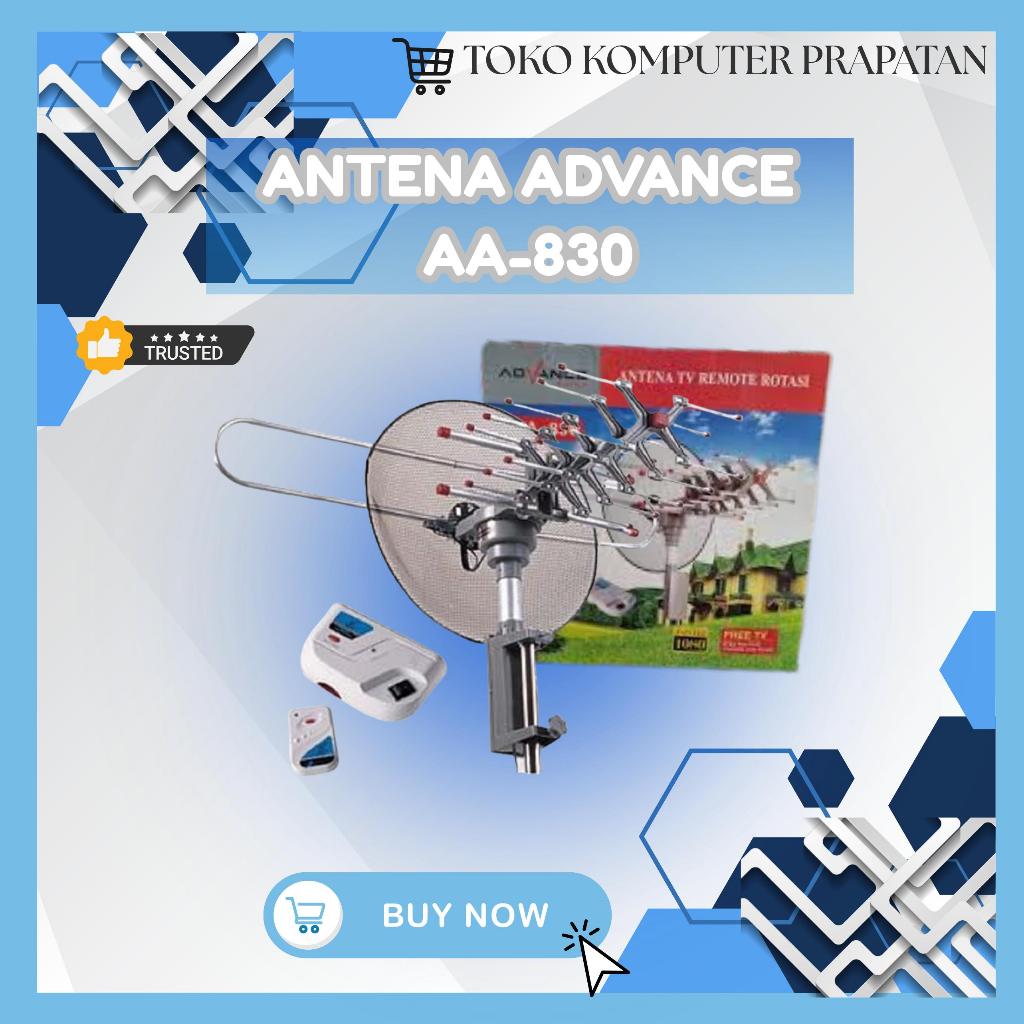 Antena TV Digital Advance AA-830 Rotasi 360° dengan Remote Control | Antena Outdoor UHF VHF FM Boost