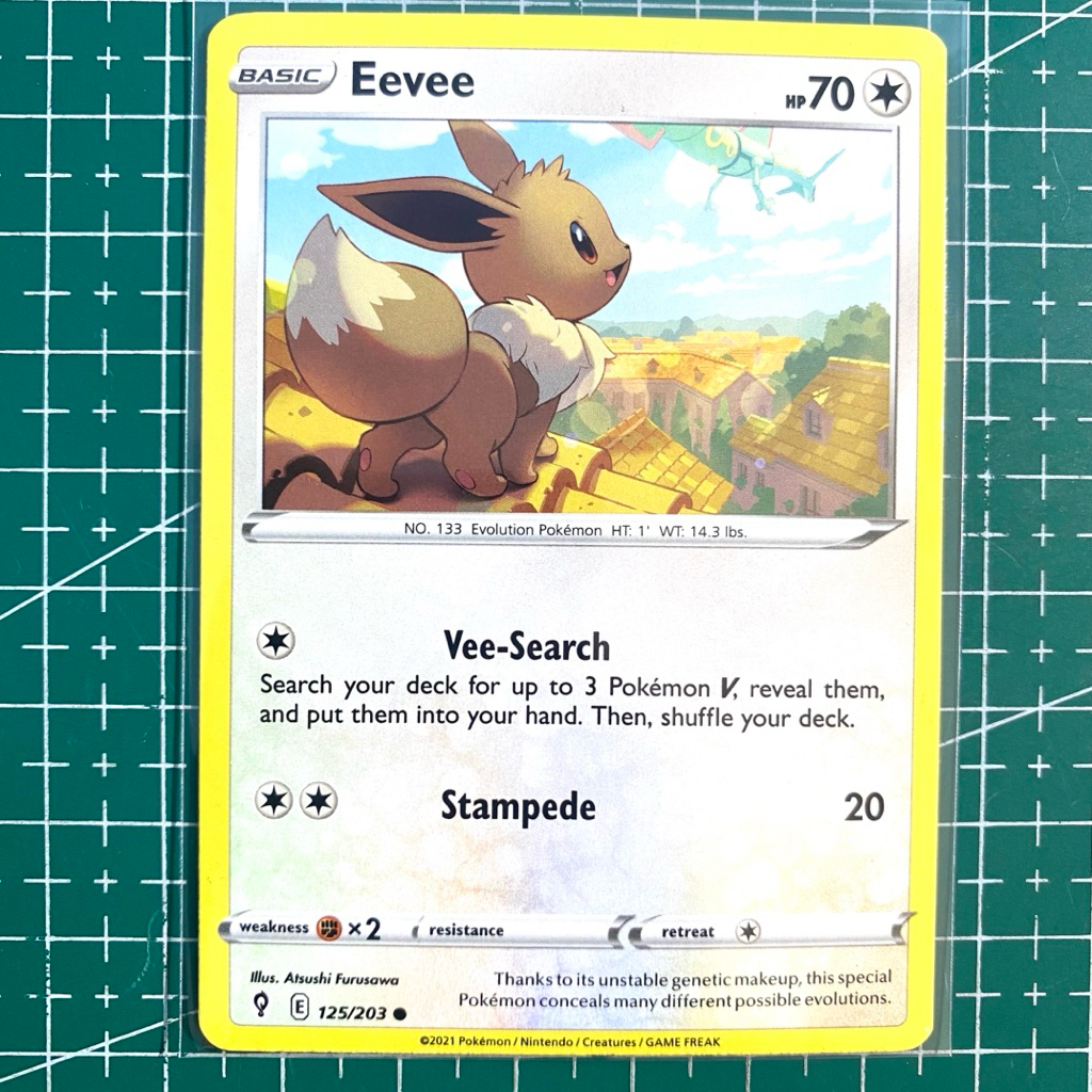 Eevee Evolving Skies 125/203 Pokemon Card English (Cameo Rayquaza Terbang) Original - Kartu Pokemon 