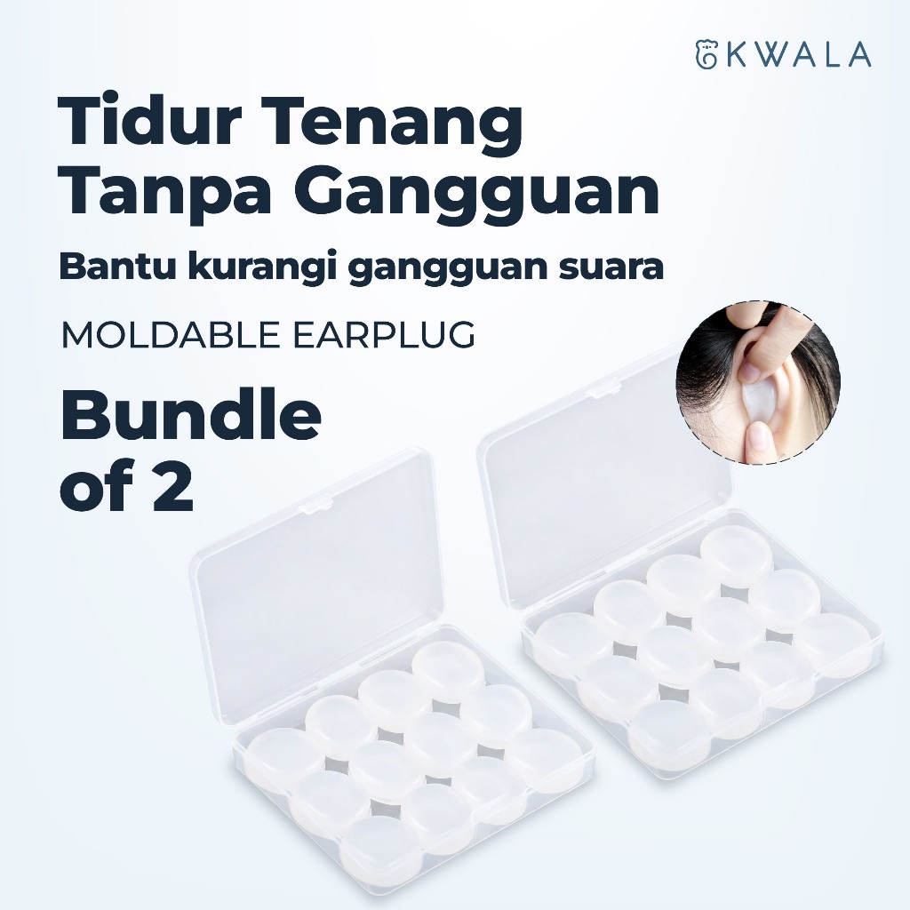 KWALA [Bundle] Moldable Earplug | Penutup Telinga | Earplug | Peredam Suara | Penutup Telinga untuk 