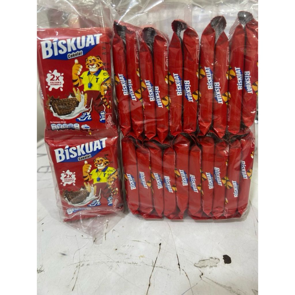 Biskuat Biskuit susu  rasa original dan coklat renceng isi perpack 20pcs