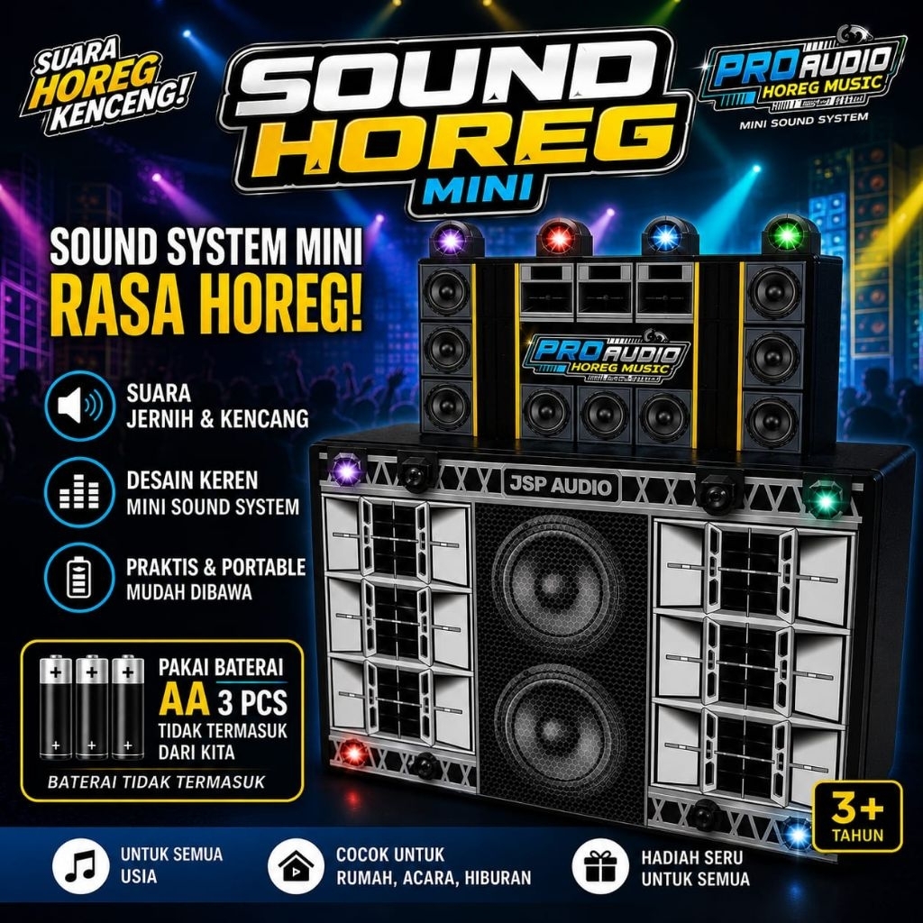 1128 Mainan Sound Sistem HOREG Kecil / Mainan Sound pakai Baterai / Mainan Sound Miniatur Gampang Di