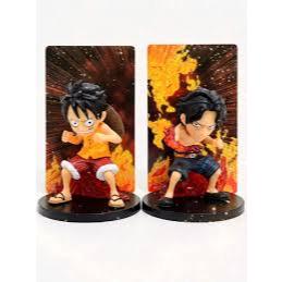 ICHIBAN KUJI Banpresto One Piece FIGURE Card Stand LUFFY & ACE MARINEFORD