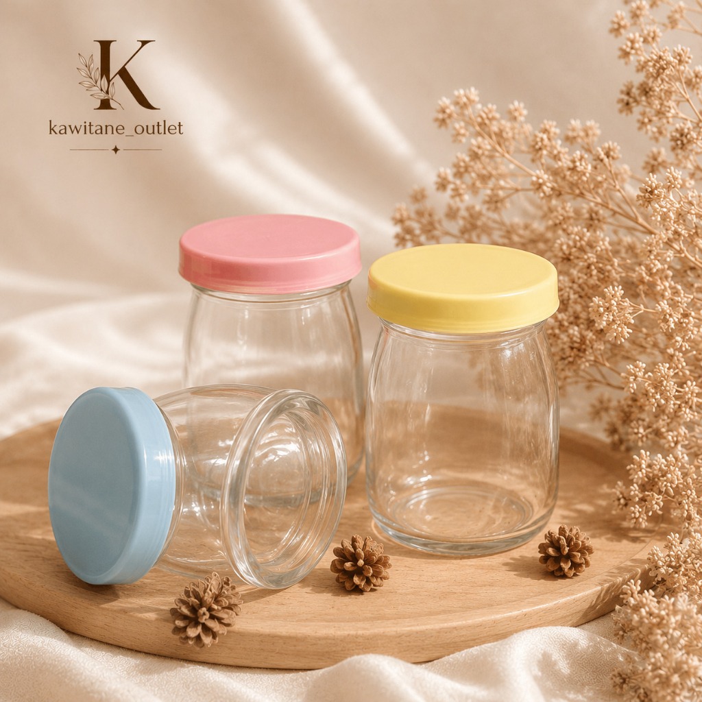 Toples/Jar Puding Kaca Kecil/Mini Jar Warna Warni