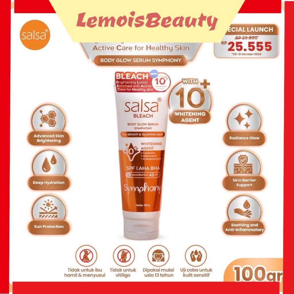 LemoisBeauty- SALSA BLEACH BODY GLOW SERUM SYMPHONY ( 100 g ) - Body Serum For Bright & Glowing Skin