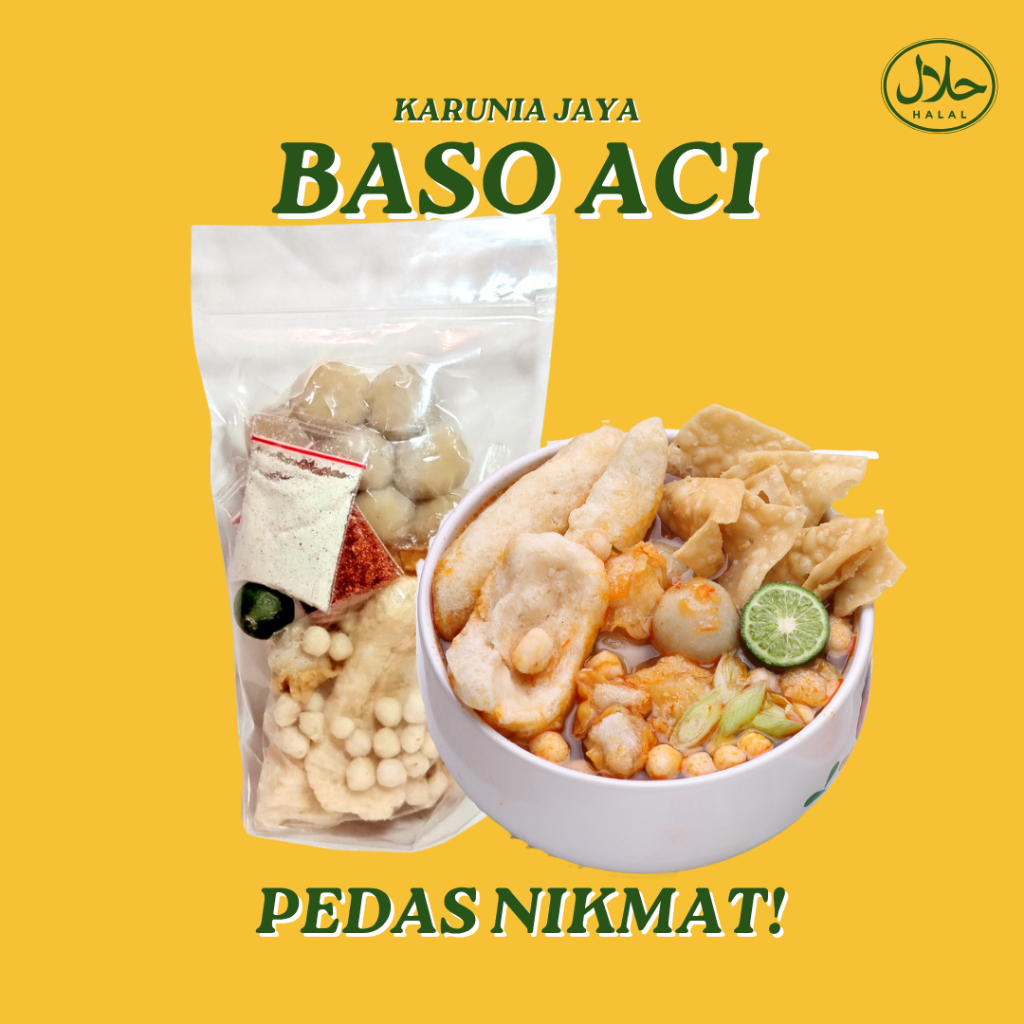Baso Aci Instan Komplit - Baso Aci Kuah Pedas, Baso Aci Cuanki, Kudapan Instan Kemasan, Cuanki Pento