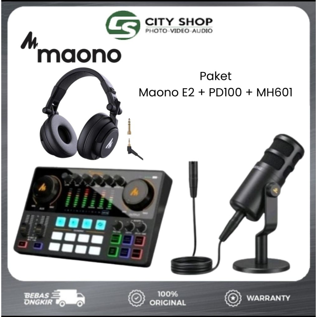 PAKET MAONO PD100 MAONO PD-100 DYNAMIC XLR MICROPHONE PODCASTER