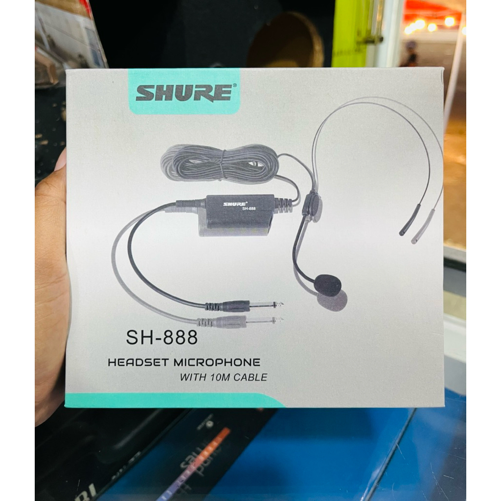 MIC BANDO SHURE / MIC HEADSET KABEL SHURE SH-888 DENGAN PANJANG KABEL 10M