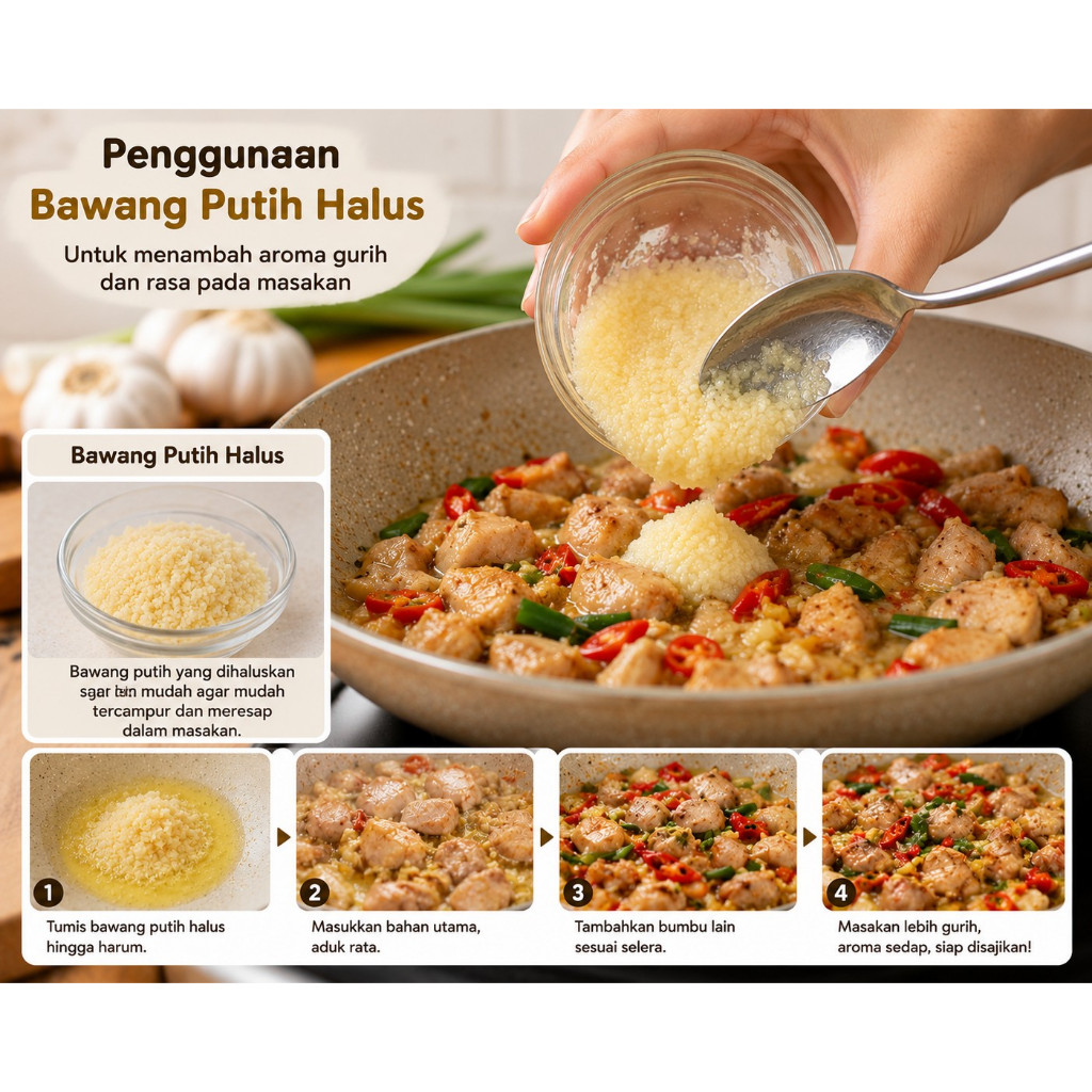 Bumbukoe satumeja Bawang Putih Halus Fresh Siap Pakai | Bawang Merah Halus | Bawang Bombay Halus Bum
