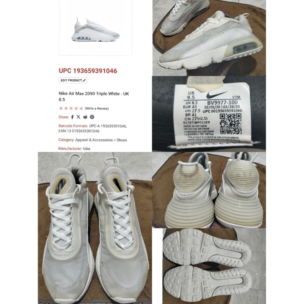 Sepatu Preloved Second Original Nike Airmax AM 2090 Size 43