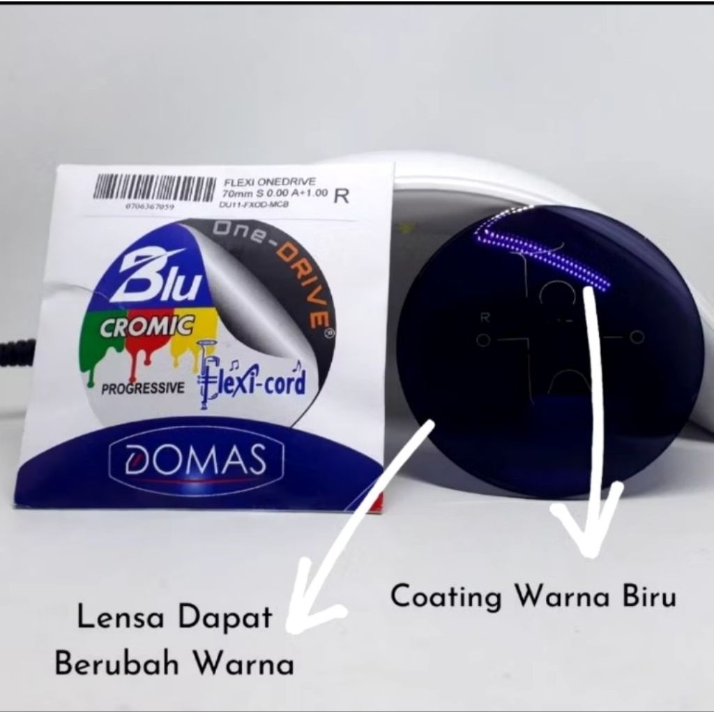 Lensa DOMAS FLEXI CORD Proogresiv Bluecromix, Night drive+bonus frame