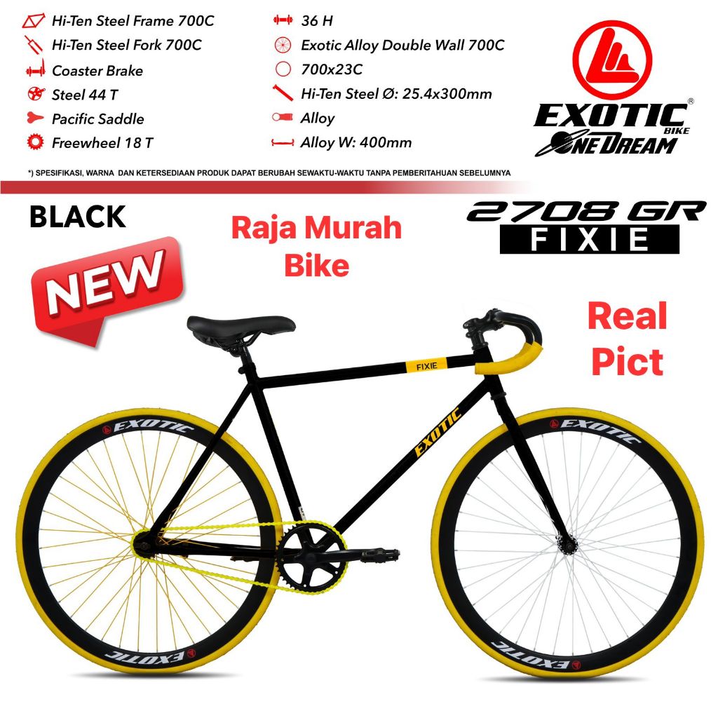 Sepeda Fixie Exotic 2708 GR 700cc Rem Torpedo Pacific Sepeda Fixie Exotic ET-2708 GR