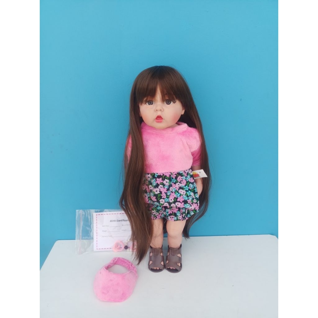 Boneka Reborn Lucu Cantik mewah menarik Body Full Silikon 50 cm Lokal
