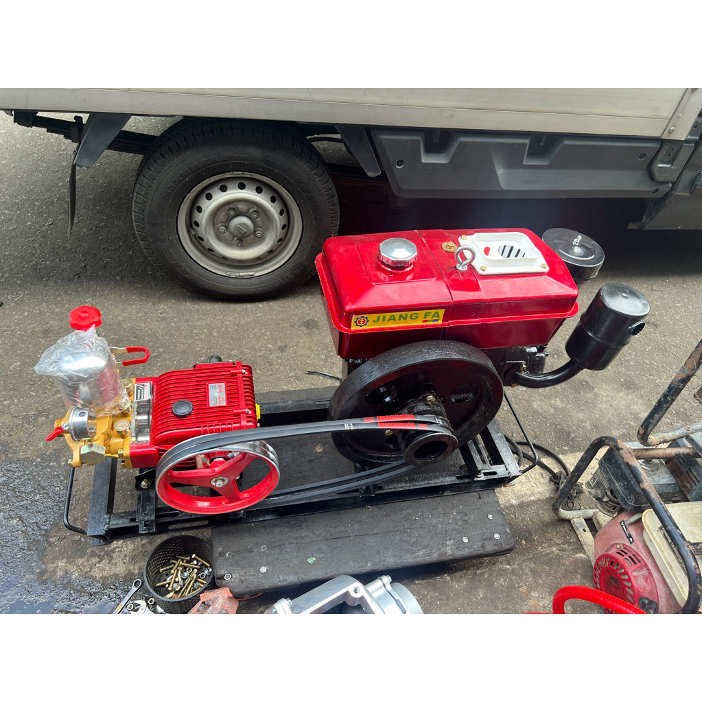 MESIN POMPA SPRAYER SANCIN DIESEL + Dompeng / mesin semprot cuci pompa sancin DOMPENG diesel / pompa