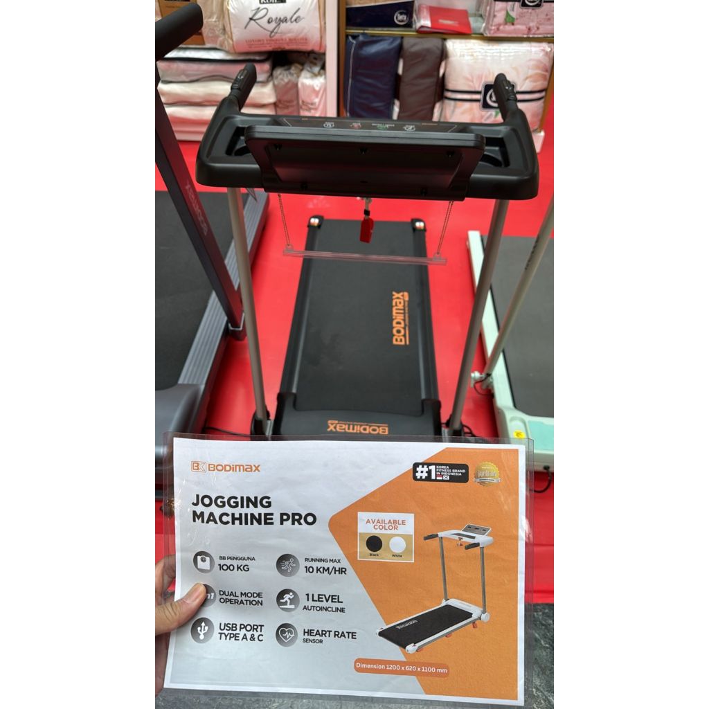 Bodimax JOGGING MACHINE PRO Treadmill Lipat 120x42cm Putih
