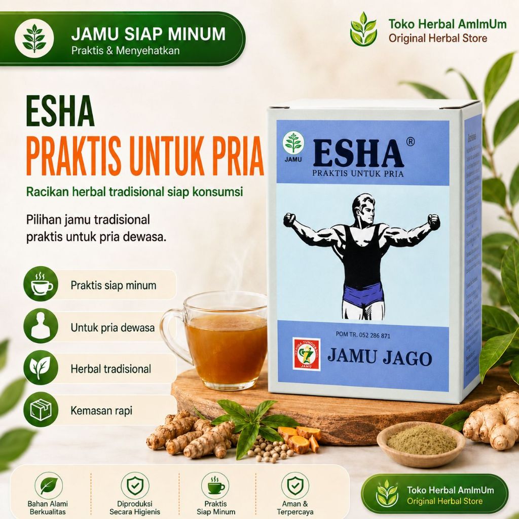 ESHA Jamu - Jamu Jago  - Original/Asli - Isi 10 Sachet - Membantu Memelihara Stamina Pria