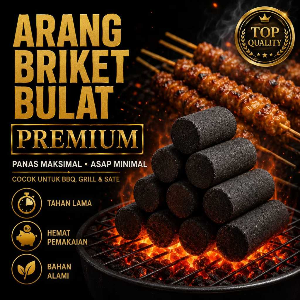 [KUALITAS PREMIUM] Briket BBQ, Arang Grill,  Arang Briket Batok Kelapa, Briket Arang, Coconut Charco