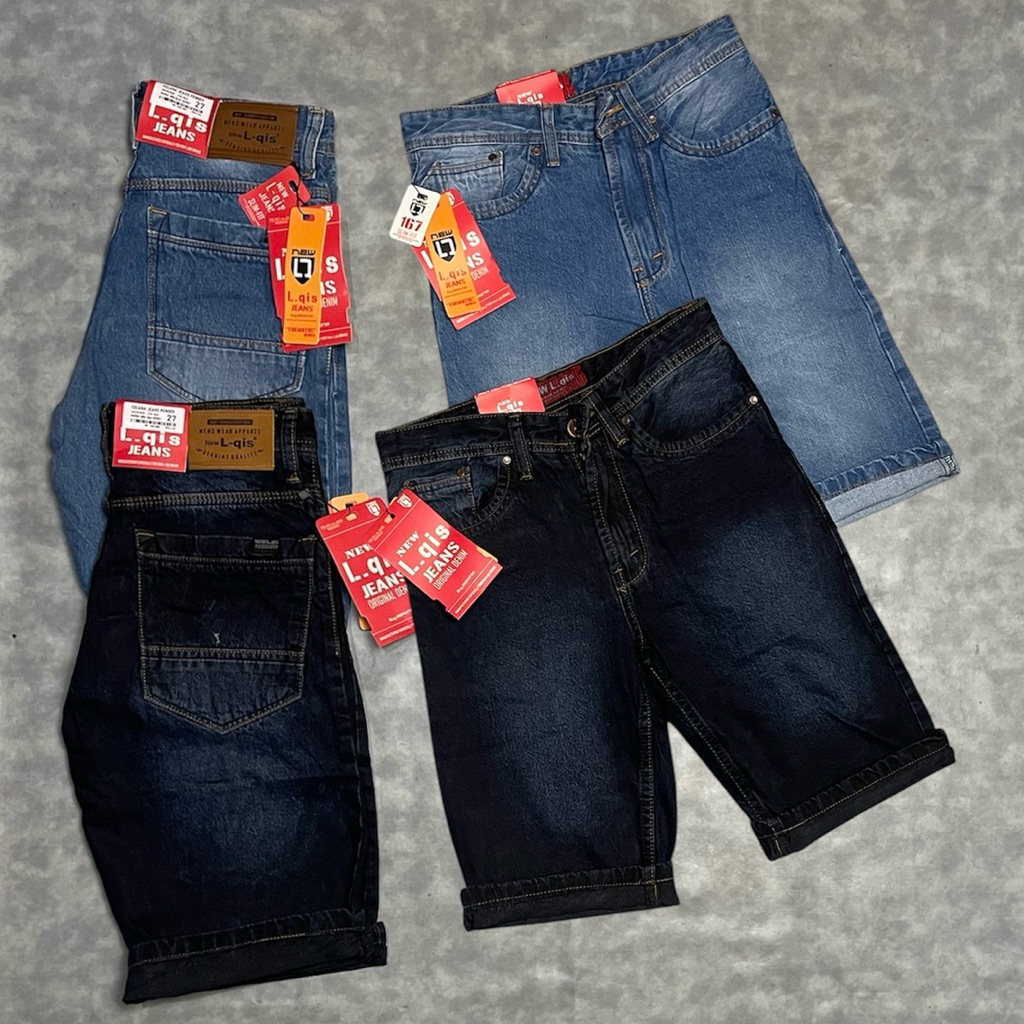 celana pendek jeans size 27s/d38 Original brand L-qis premium outfit