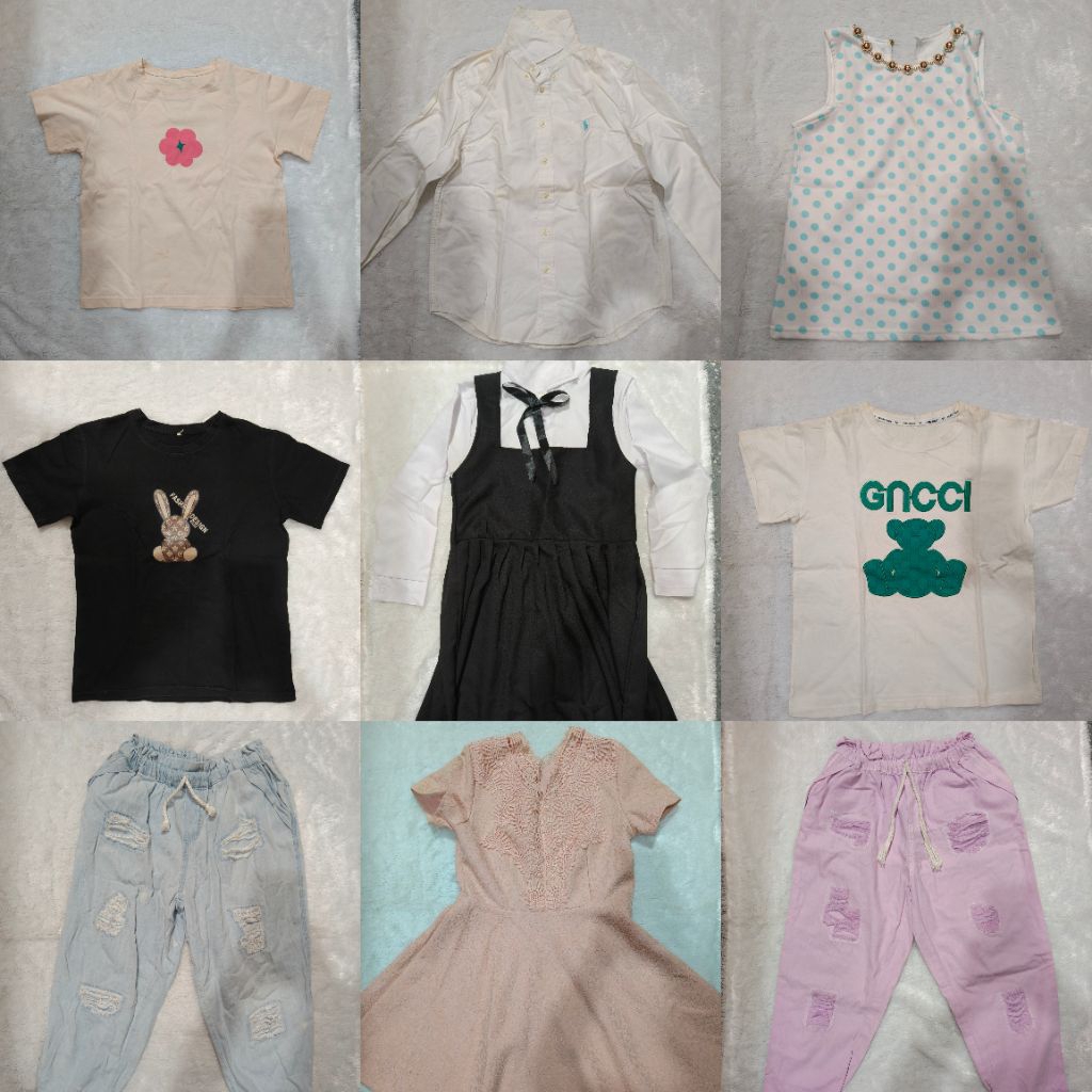 Preloved Baju Anak Size S-XXL Baju Kaos, Dress, Jeans, Undangan, Baju Satu Set Style Korea
