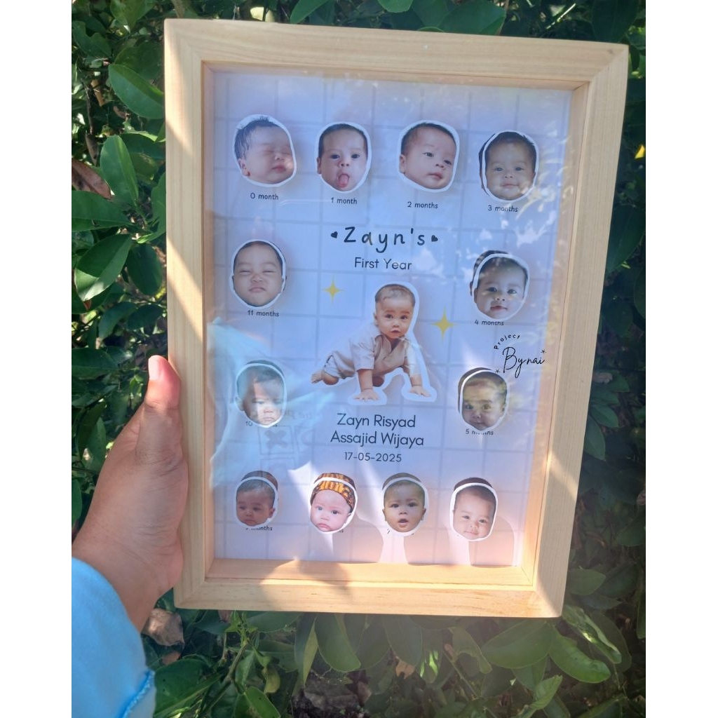 [CUSTOM] Baby's First Year 3D Frame Pop Up - Biodata Foto 12 Bulan Bayi Premium 10R