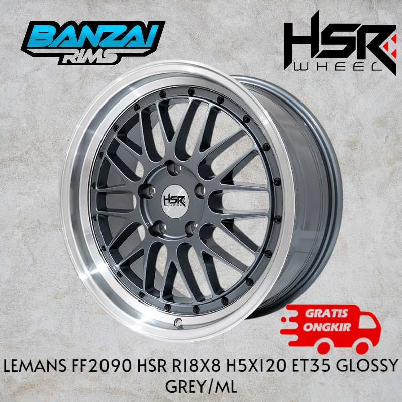 HSR LEMANS R18 PCD 5X120 LEBAR 8 ET 35 velg mobil bmw landrover byd seal velg racing bukan BBS LM