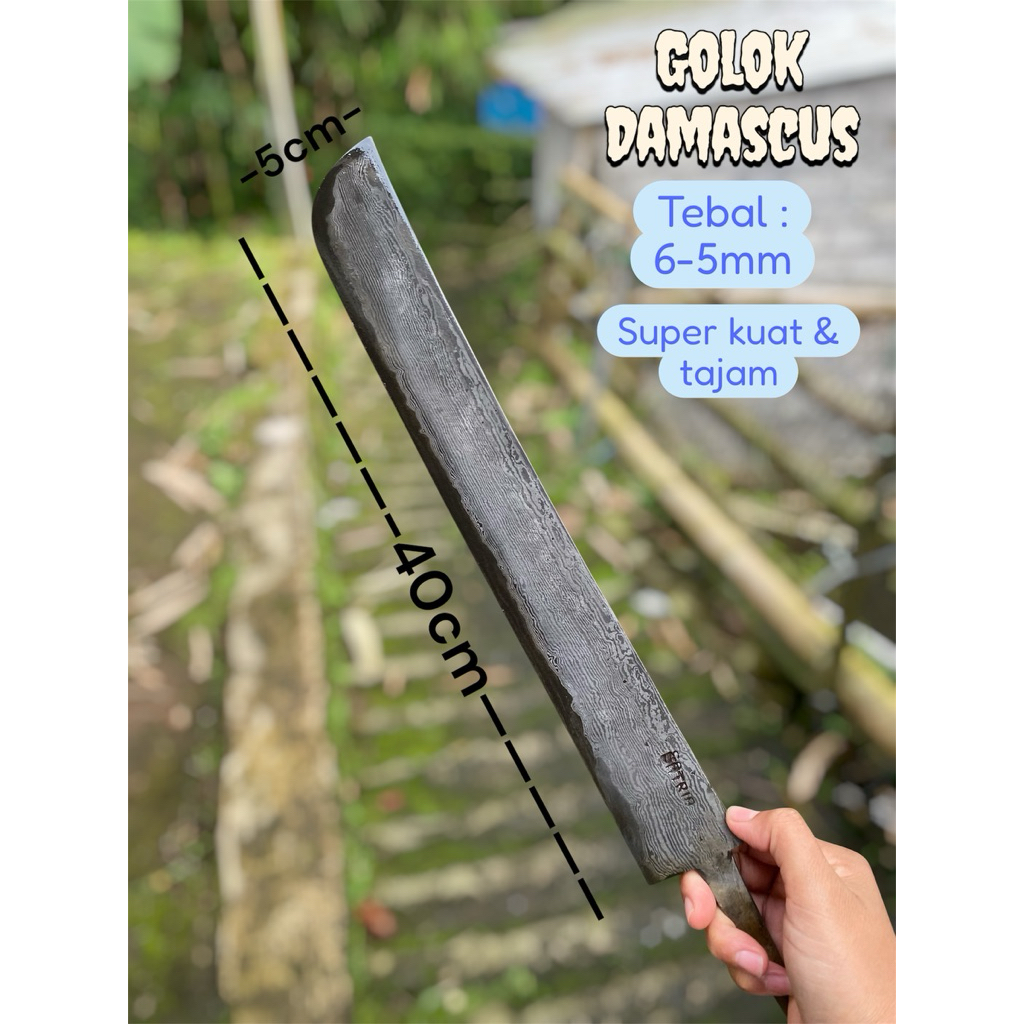 alat berkebun  multifungsi dari bahan baja damascus