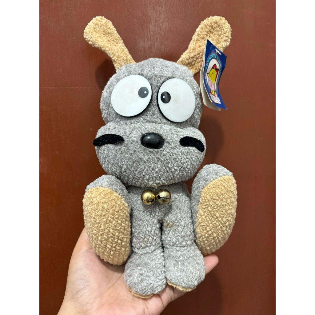 Boneka Anjing Abu Antik Tin Tin