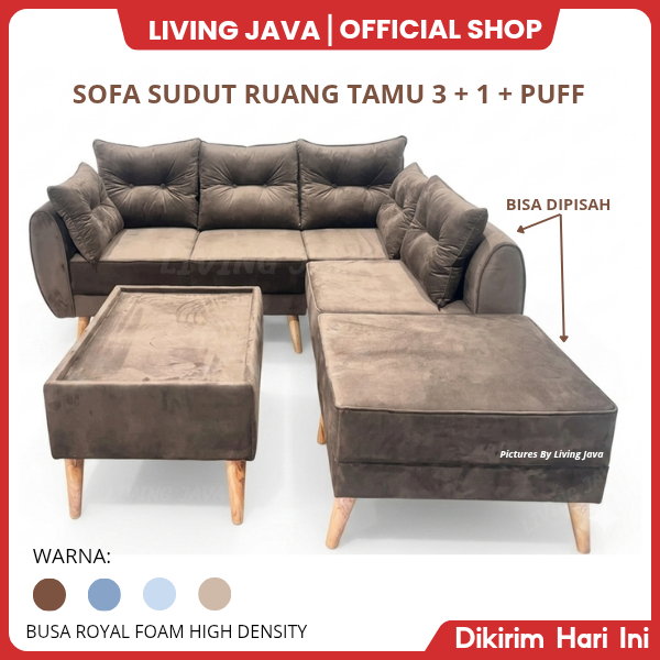 SOFA SUDUT RUANG TAMU - SOFA SUDUT MINIMALIS - SOFA SUDUT L RUANG TAMU MINIMALIS [KHUSUS BANDUNG]