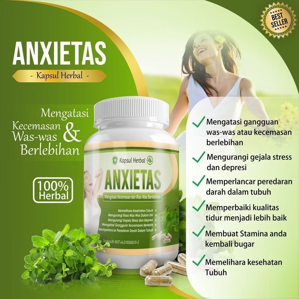 Anxietas Original obat herbal atasi Gangguan kecemasan stres Depresi
