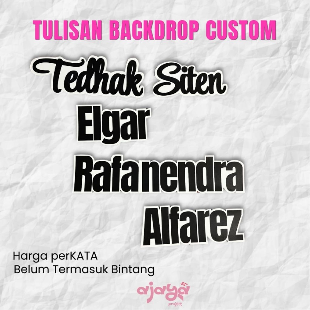 Backdrop Tulisan Nama Dekorasi Tedhak Siten Aqiqah Ulang Tahun Custom / Backdrop Dekorasi Tulisan Te