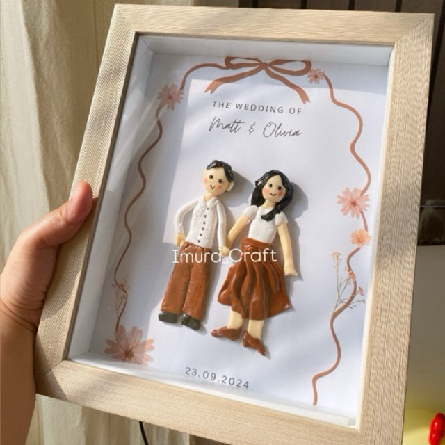 30x25 Clay Custom Frame/single or couple/ Clay Frame/Kado Frame