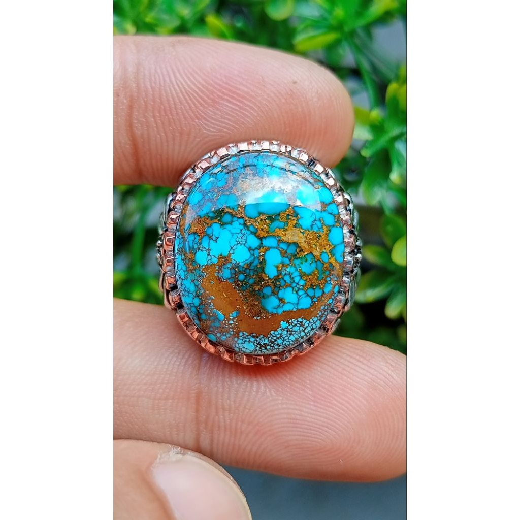 Natural pirus Persia biru tosca ceplok