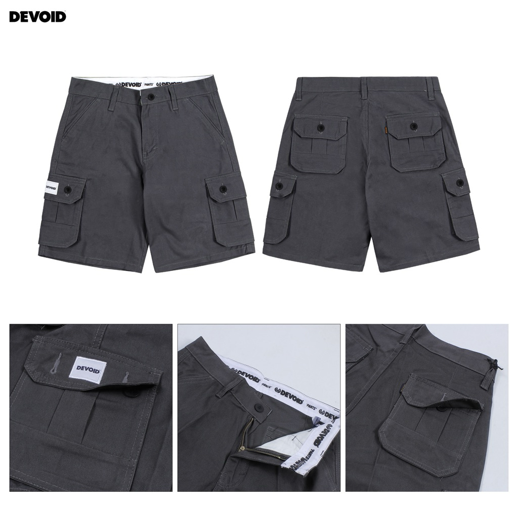 DEVOID CARGO PENDEK PREMIUM GREY + FREE KAOS