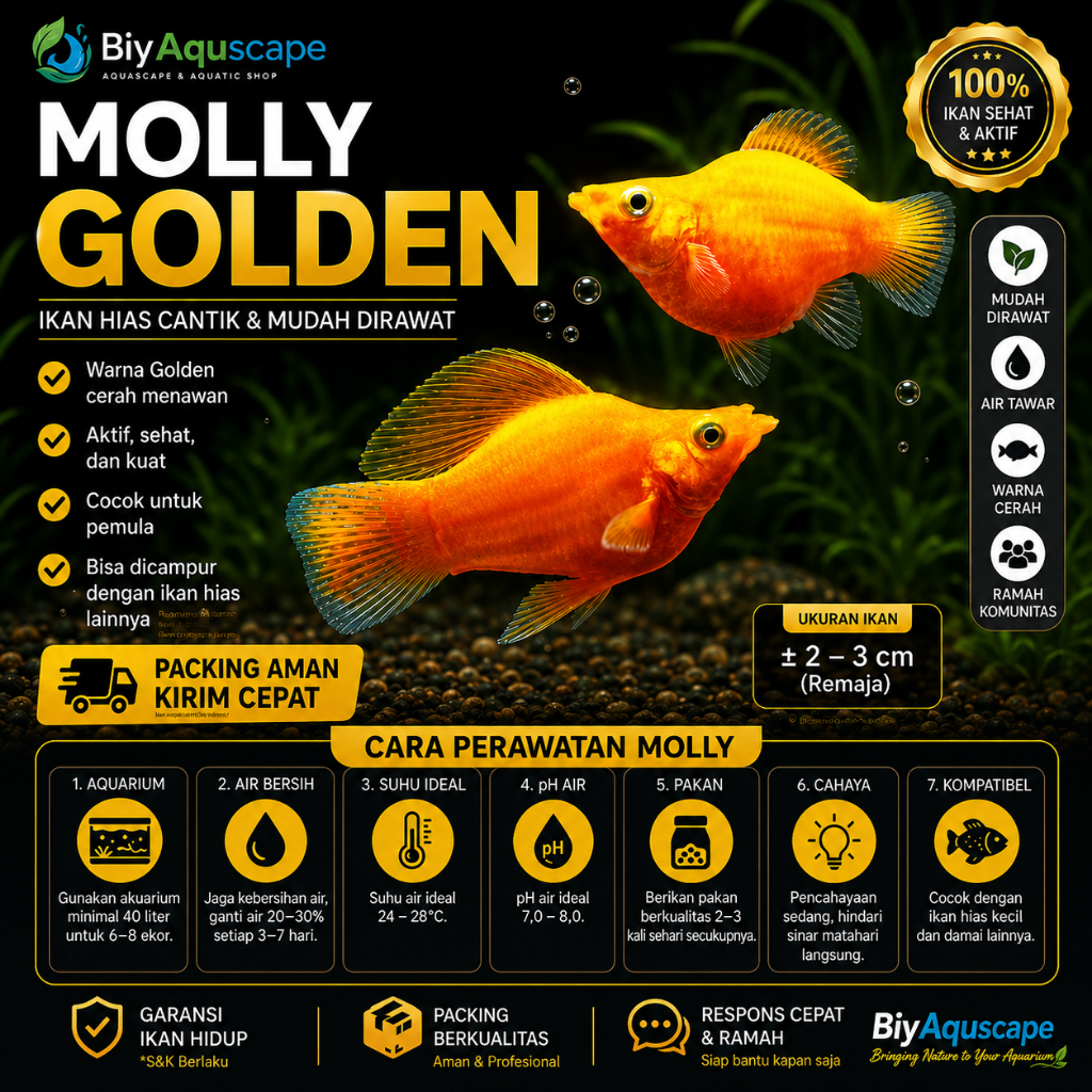IKAN HIAS AQUASCAPE MOLLY GOLDEN / MOLLY SUNKIST