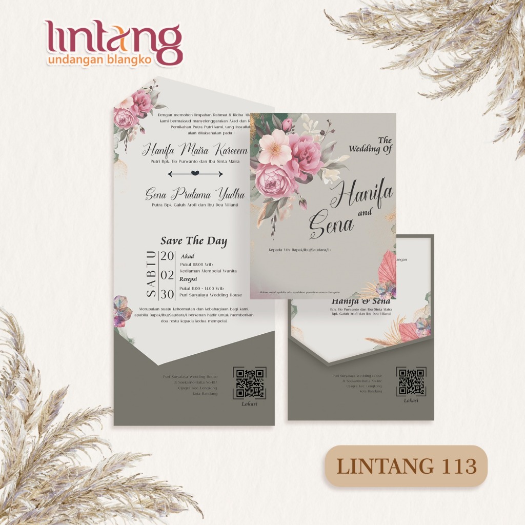 Blangko Undangan Kosong Terbaru LINTANG 113 Motif Elegan