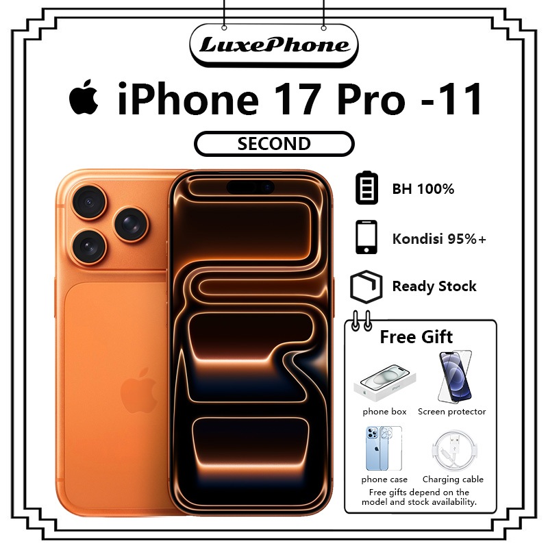 IP 17 Pro -11 iPhone 17 Pro -11 64GB/128GB/256GB WiFi ONLY Second Cocok untuk Kreator, Live, Gaming 