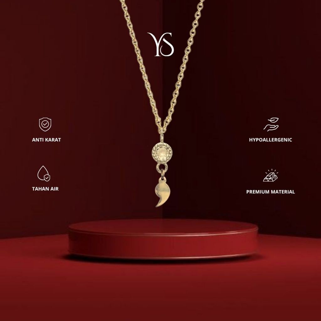 YS - Semicolon Necklace | Kalung Mental Health Premium Wanita | Titanium Anti Karat Anti Luntur | Fa
