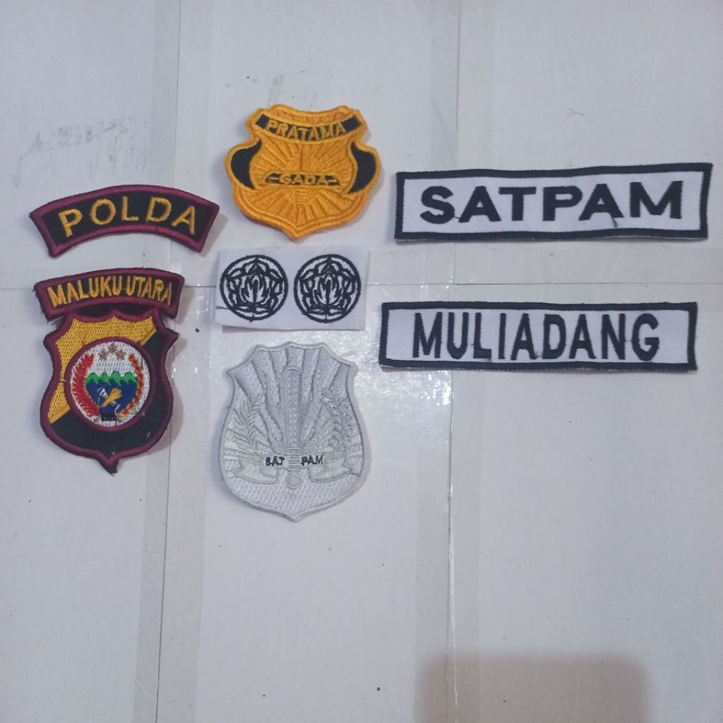 ATRIBUT BORDIR SATPAM POLDA MALUKU UTARA KOMPLIT