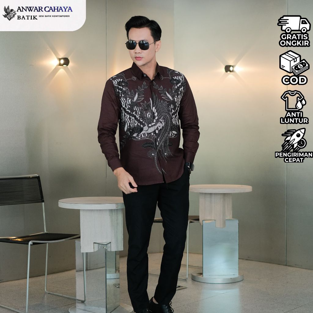 ANWAR CAHAYA BATIK – Kemeja Batik Pria Elegan Motif  Askala Lengan Panjang Premium
