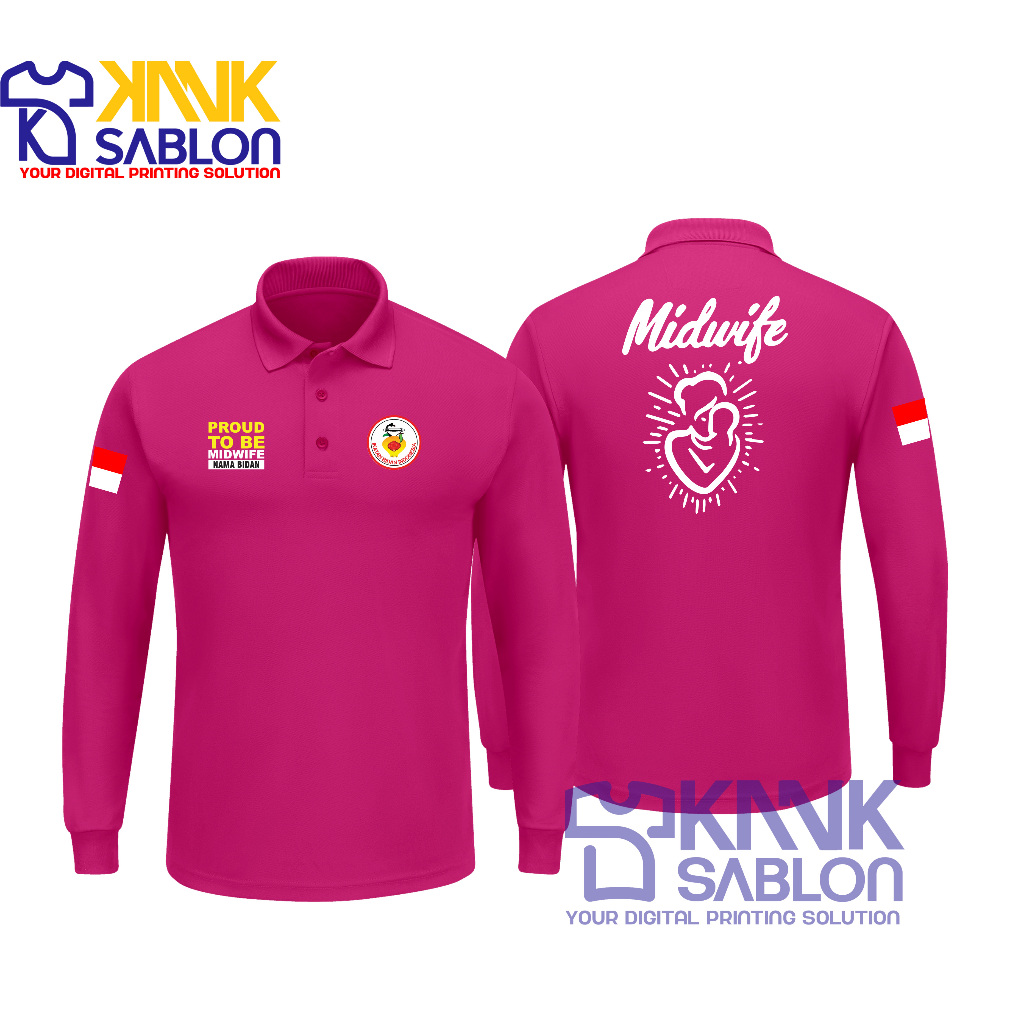 Poloshirt BIDAN INDONESIA - Kaos Polo BIDAN - Baju Berkerah BIDAN - Kanksablon