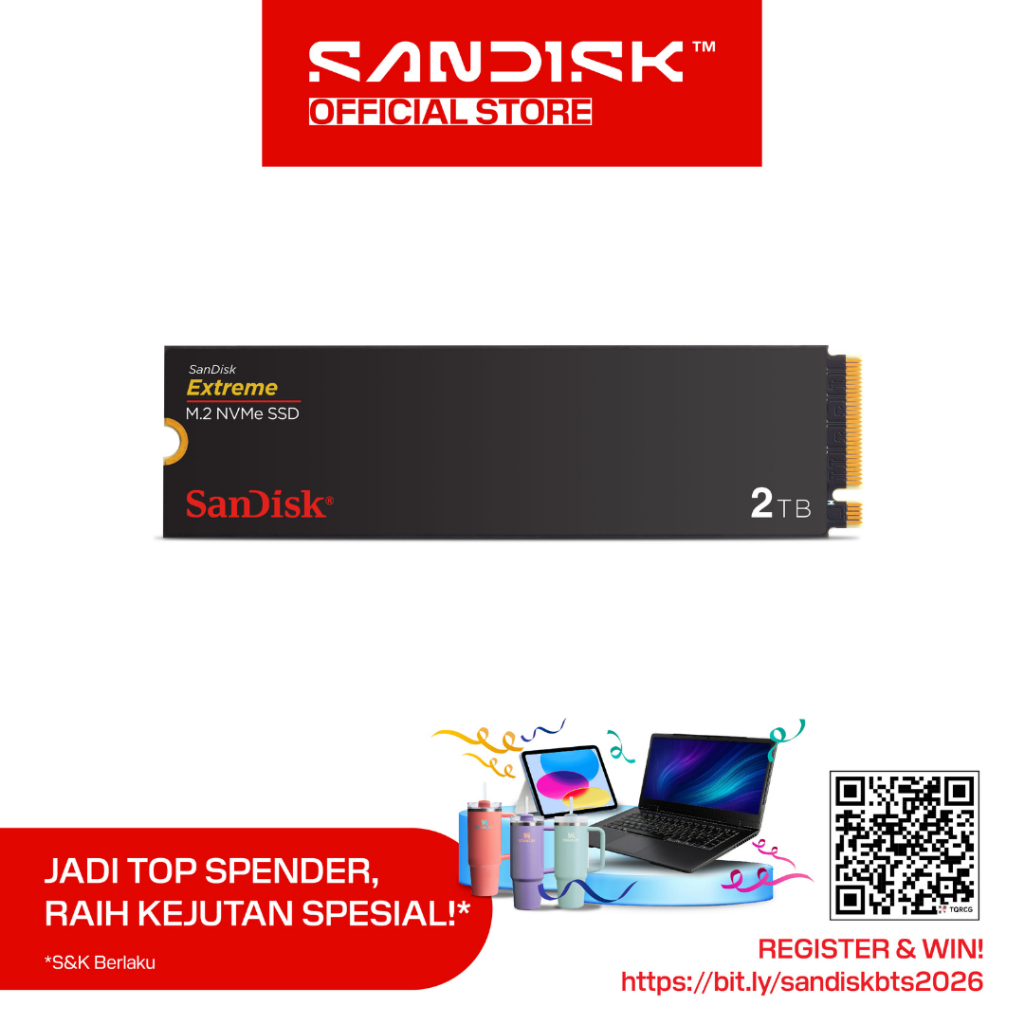 SANDISK SSD Internal Extreme M.2 2TB NVMe PCIe Gen 4.0 (Up to 5150MB/s)