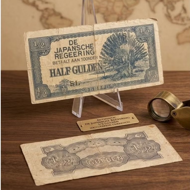 uang Kuno jaman jepang 1/2 Gulden djr atau 0.5 atau 0,5 half gulden 1942