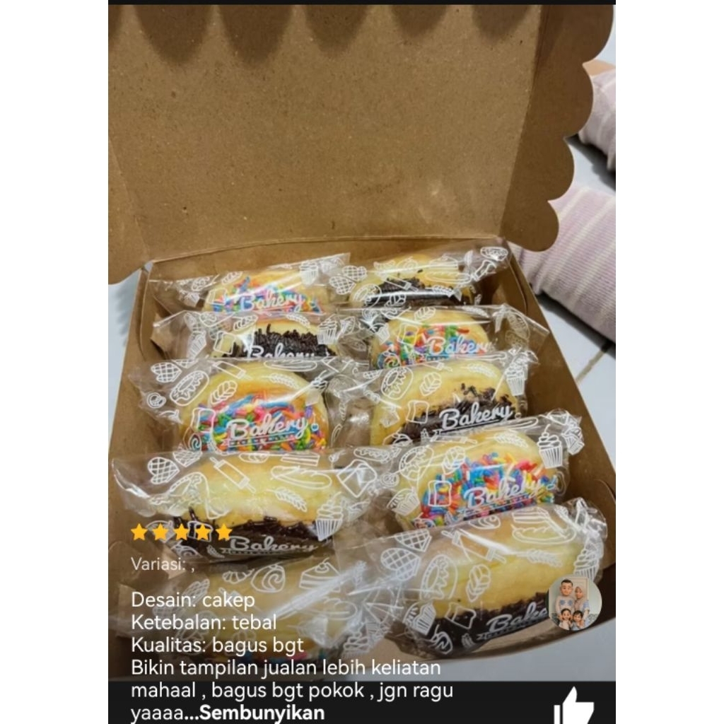 (isi 100 pcs) plastik OPP lem tulisan BAKERY CAKE / plastik 14x18 / plastik roti / plastik kue / pla
