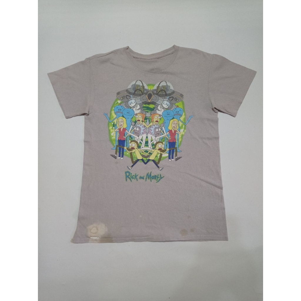 Kaos Kartun Rick And Morty Official Merchandise ©2019 Warna Abu Abu Size S Second Brand Rick And Mor