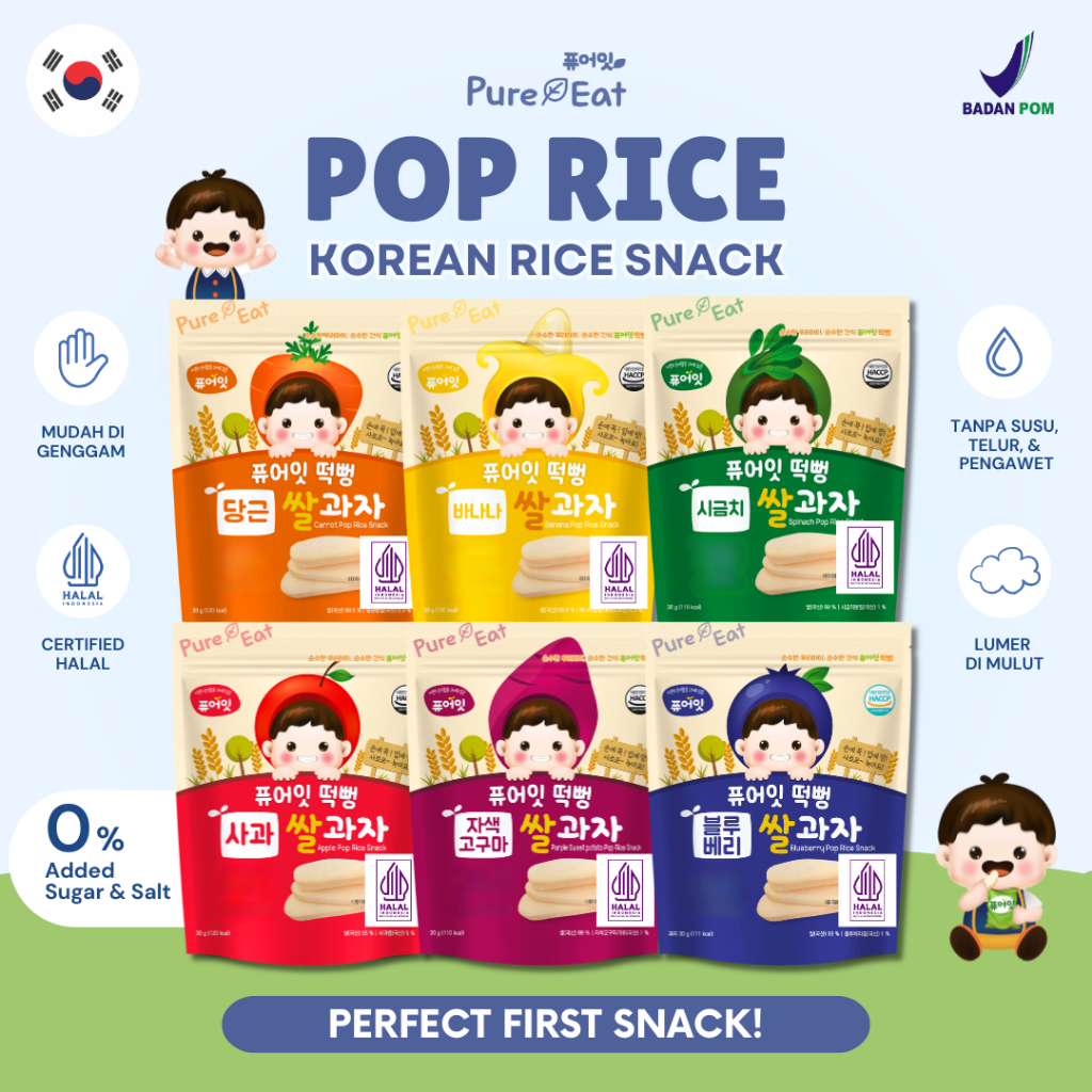 PURE EAT NAEBRO Snack Bayi Korea | Camilan Bayi 6 Bulan+ No Sugar No Salt | BPOM Halal