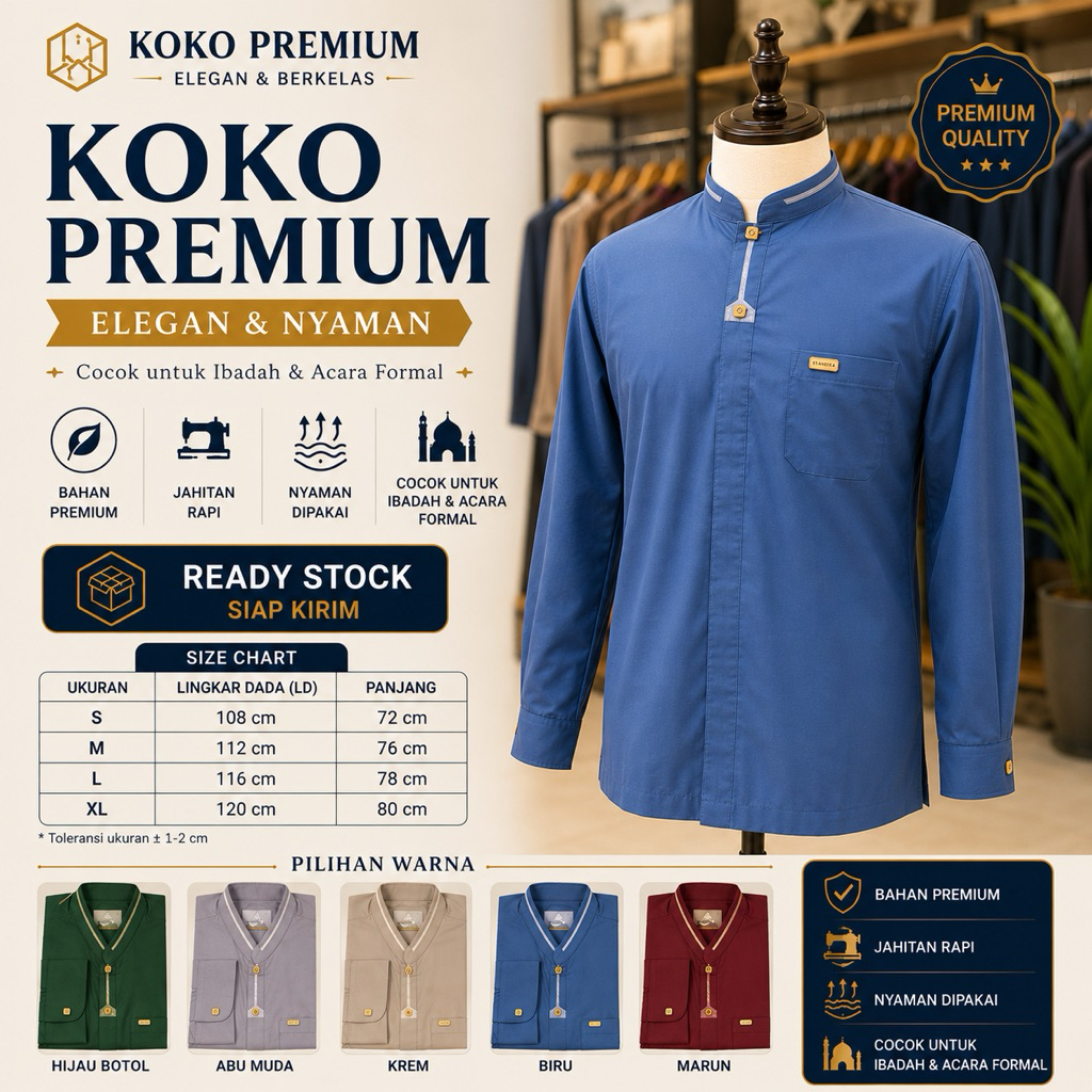 Koko Kemko Kemeja Koko SYAHDIKA PREMIUM