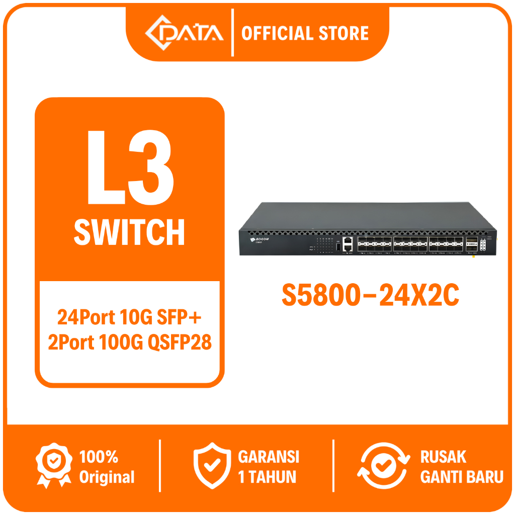 CDATA - BDCOM S5800-24X2C  L3 SWITCH 24-Port 10G SFP+ 2-Port 100G QSFP28