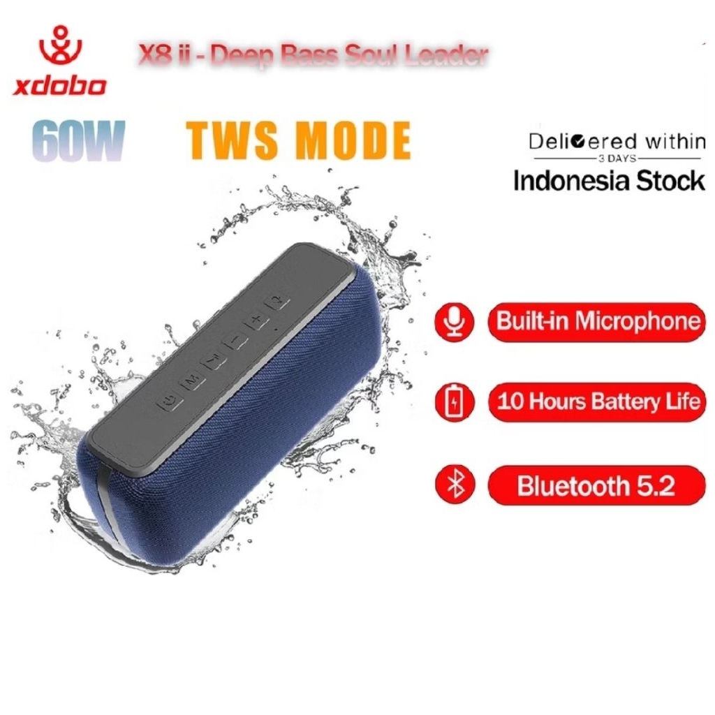 Speaker Xdobo X8 II 60 watt warna merah